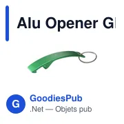 Décapsuleur personnalisable en aluminium recyclé avec logo - Alu Opener GRS - Miniature 1