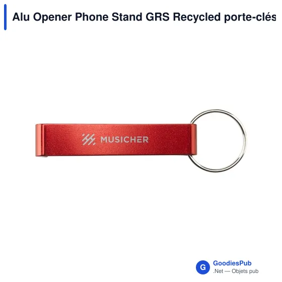 Porte-clés décapsuleur personnalisable en aluminium recyclé avec logo - Image 2