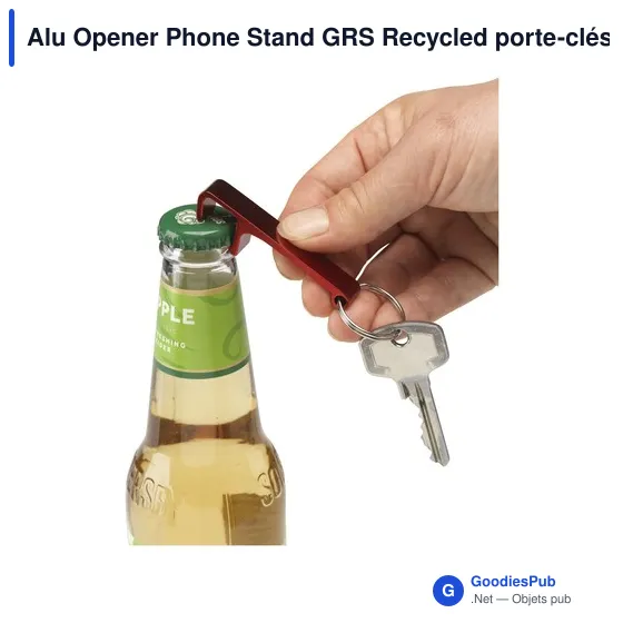 Porte-clés décapsuleur personnalisable en aluminium recyclé avec logo - Image 5