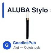 Stylo à bille personnalisable en aluminium recyclé - ALUBAavec logo - Miniature 1