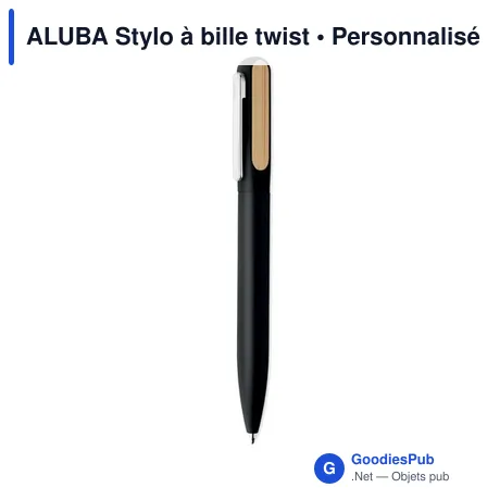 Stylo à bille personnalisable en aluminium recyclé - ALUBAavec logo