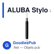 Stylo à bille personnalisable en aluminium recyclé - ALUBAavec logo - Miniature 2