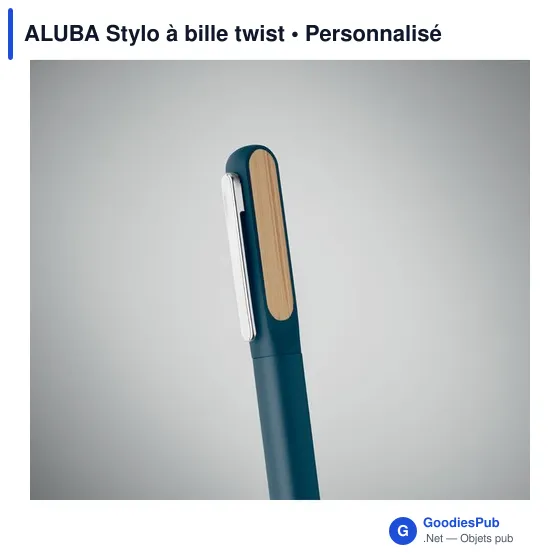 Stylo à bille personnalisable en aluminium recyclé - ALUBAavec logo - Image 11