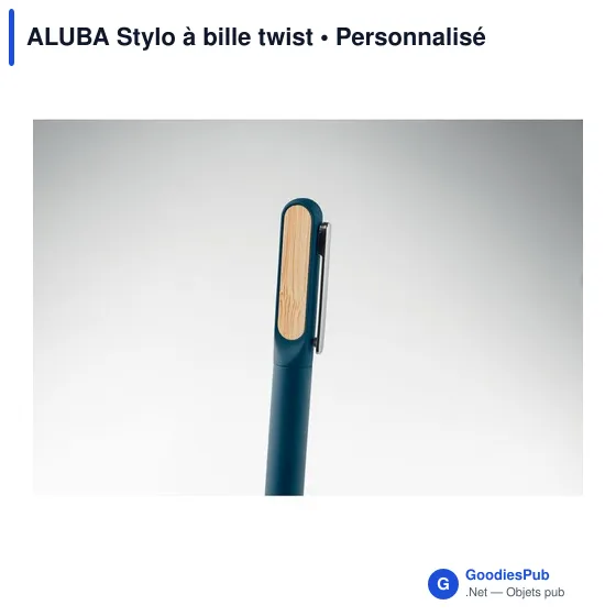 Stylo à bille personnalisable en aluminium recyclé - ALUBAavec logo - Image 12