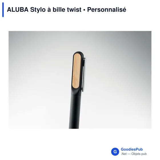 Stylo à bille personnalisable en aluminium recyclé - ALUBAavec logo - Image 5