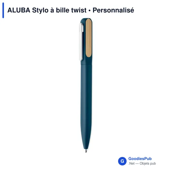Stylo à bille personnalisable en aluminium recyclé - ALUBAavec logo - Image 6