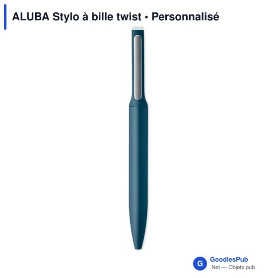 Stylo à bille personnalisable en aluminium recyclé - ALUBAavec logo - Image 7