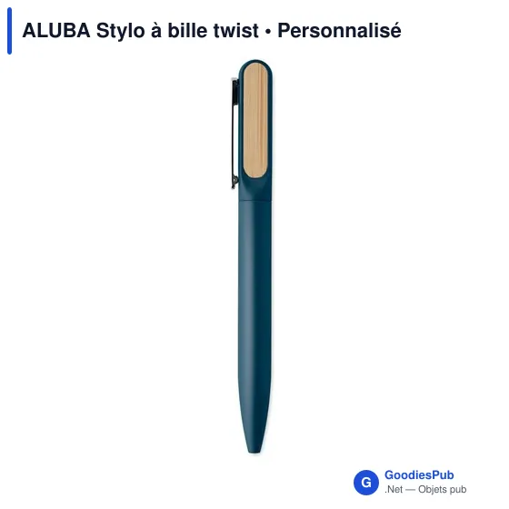 Stylo à bille personnalisable en aluminium recyclé - ALUBAavec logo - Image 8