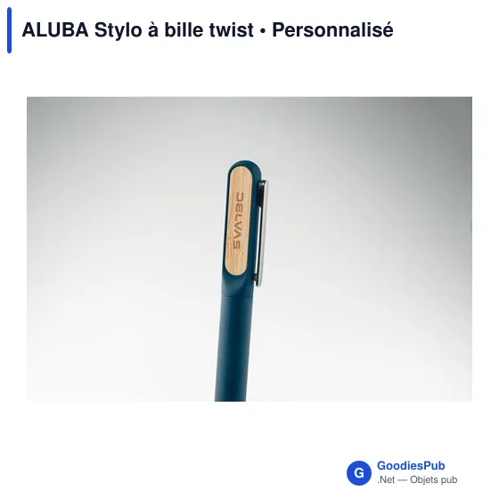 Stylo à bille personnalisable en aluminium recyclé - ALUBAavec logo - Image 10