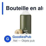 Bouteille en aluminium recyclé personnalisable 500 ml avec logo - AluBamboo GRS - Miniature 1