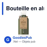 Bouteille en aluminium recyclé personnalisable 500 ml avec logo - AluBamboo GRS - Miniature 3
