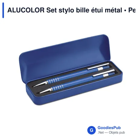 ALUCOLOR Set stylo bille étui métal