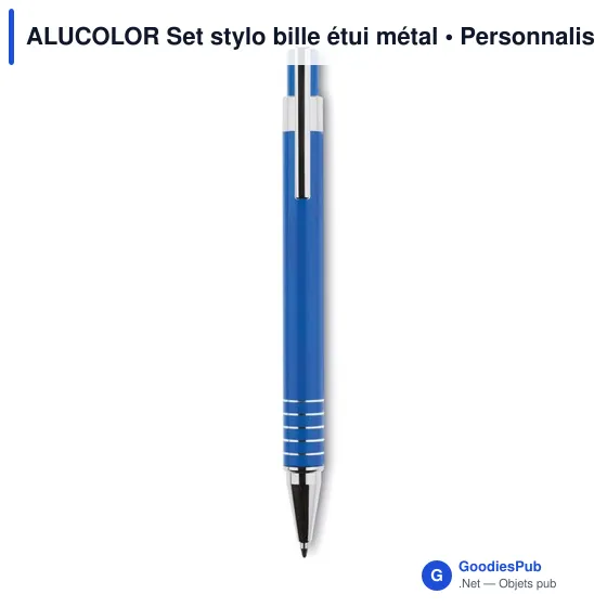 ALUCOLOR Set stylo bille étui métal - Image 2