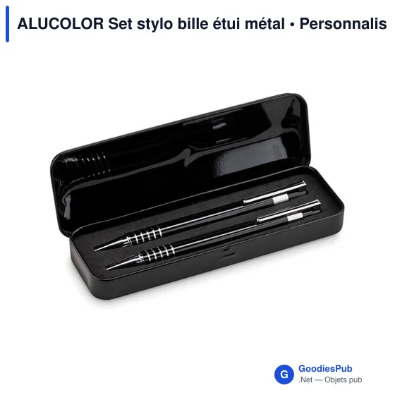 ALUCOLOR Set stylo bille étui métal - Image 4