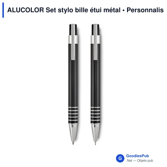 ALUCOLOR Set stylo bille étui métal - Image 5
