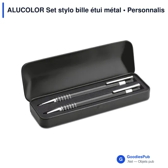 ALUCOLOR Set stylo bille étui métal - Image 7