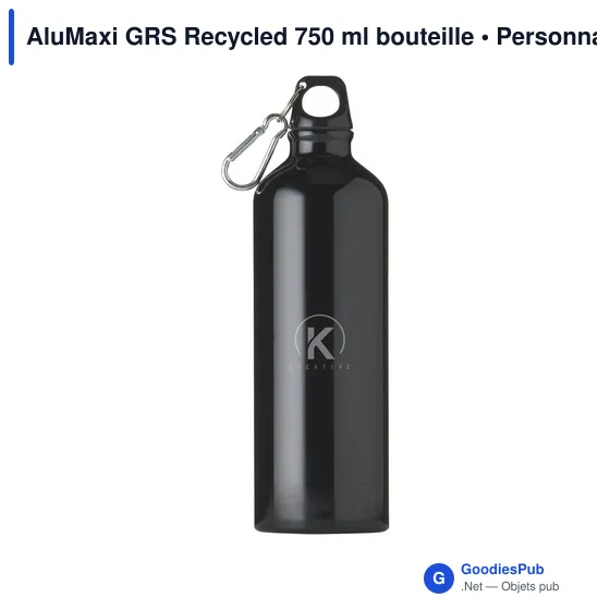 Bouteille d'eau personnalisable AluMaxi GRS Recycled 750 ml avec logo - Image 2