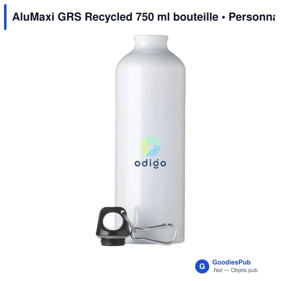 Bouteille d'eau personnalisable AluMaxi GRS Recycled 750 ml avec logo - Image 3