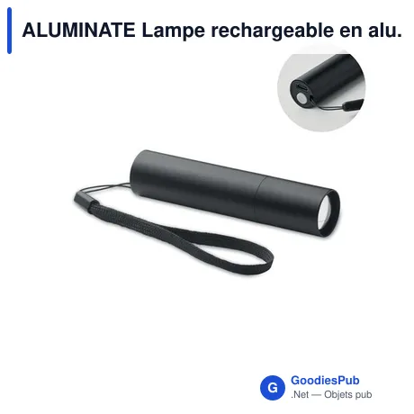ALUMINATE Lampe rechargeable en alu.