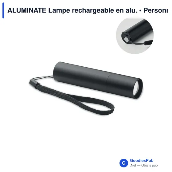 ALUMINATE Lampe rechargeable en alu. - Image 1