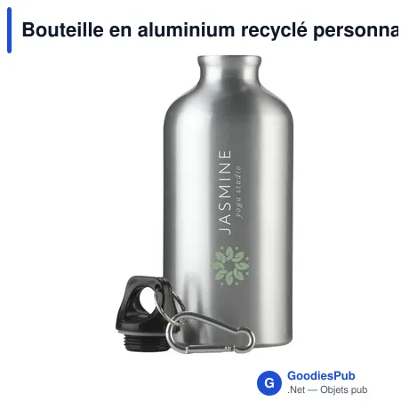 Bouteille en aluminium recyclé personnalisable 500 ml avec logo
