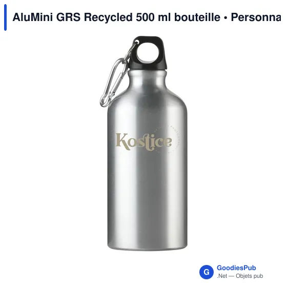Bouteille en aluminium recyclé personnalisable 500 ml avec logo - Image 2
