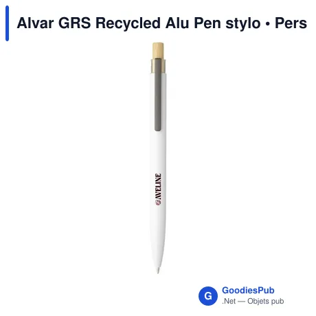 Stylo bille personnalisable en aluminium recyclé avec logo - Alvar GRS