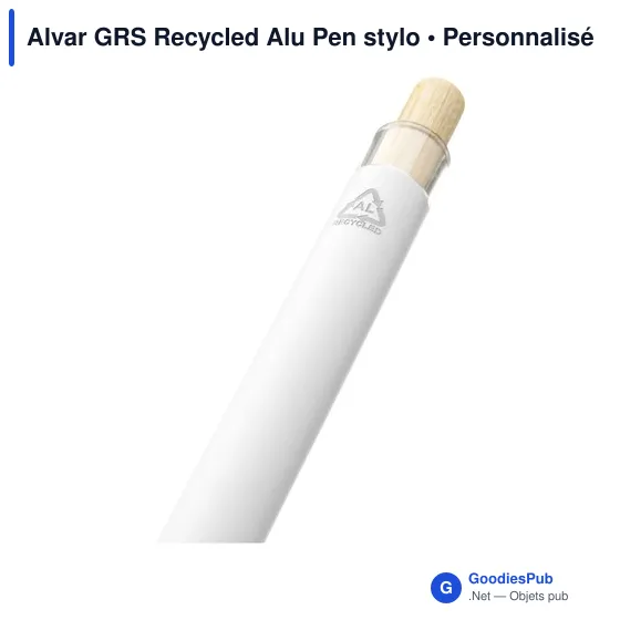 Stylo bille personnalisable en aluminium recyclé avec logo - Alvar GRS - Image 2