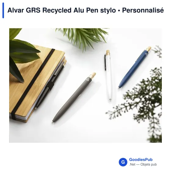 Stylo bille personnalisable en aluminium recyclé avec logo - Alvar GRS - Image 3