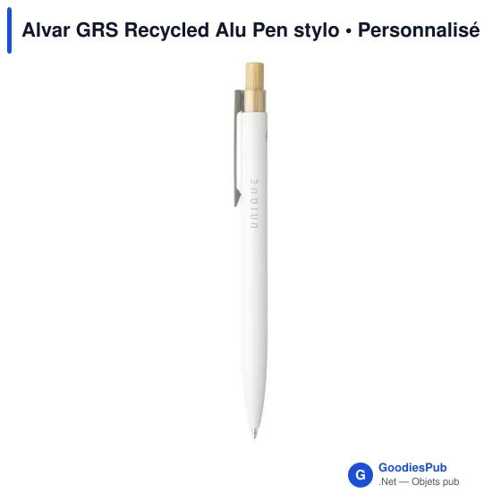 Stylo bille personnalisable en aluminium recyclé avec logo - Alvar GRS - Image 4