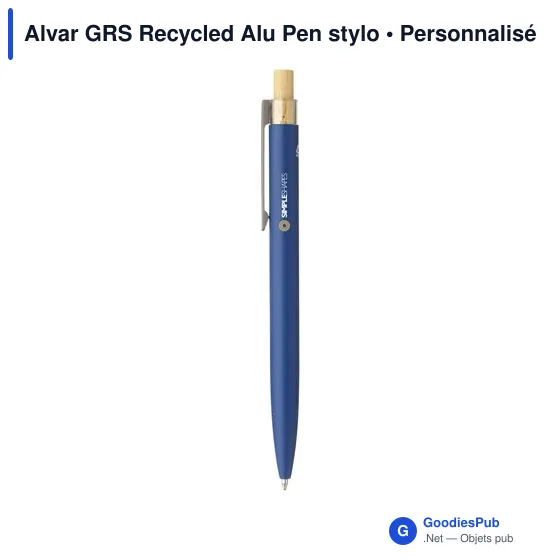 Stylo bille personnalisable en aluminium recyclé avec logo - Alvar GRS - Image 5