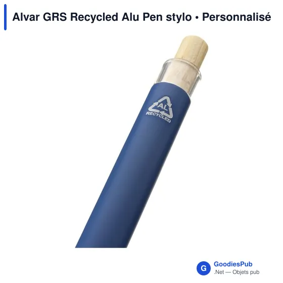 Stylo bille personnalisable en aluminium recyclé avec logo - Alvar GRS - Image 6