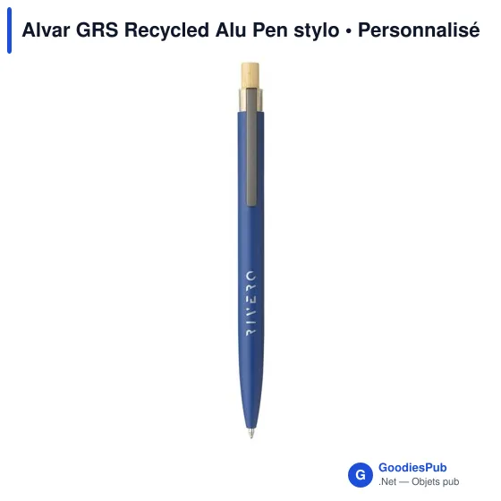 Stylo bille personnalisable en aluminium recyclé avec logo - Alvar GRS - Image 9