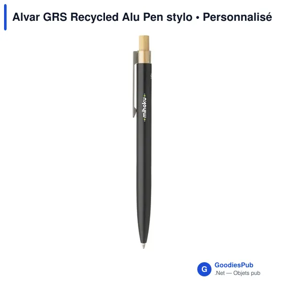 Stylo bille personnalisable en aluminium recyclé avec logo - Alvar GRS - Image 10