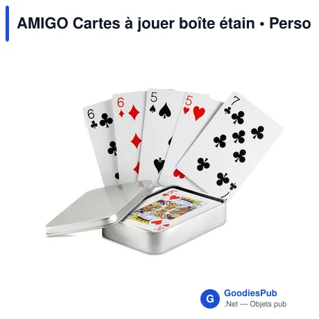 AMIGO Cartes à jouer boîte étain