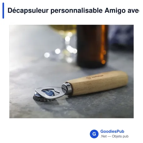 Décapsuleur personnalisable Amigo avec logo en bois
