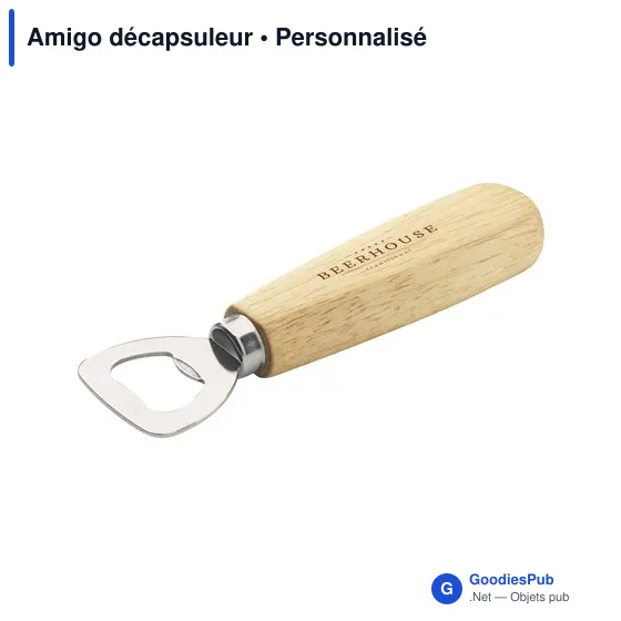 Décapsuleur personnalisable Amigo avec logo en bois - Image 3
