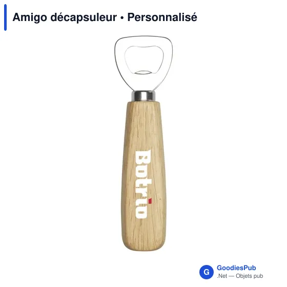 Décapsuleur personnalisable Amigo avec logo en bois - Image 4
