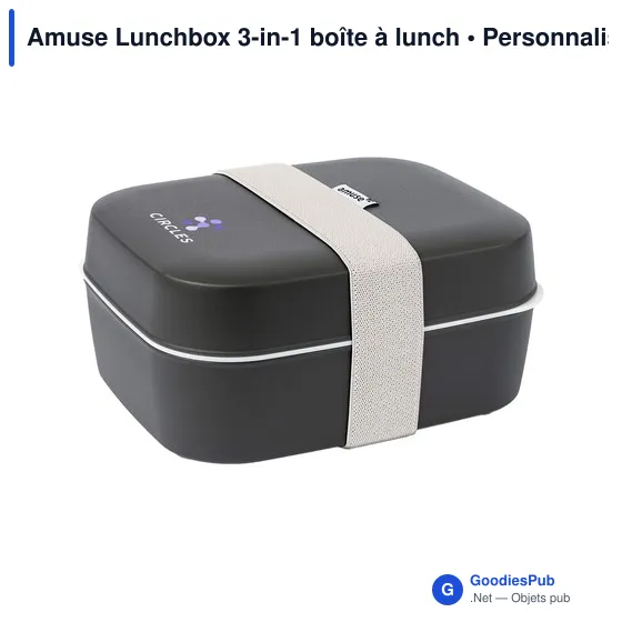 Boîte à lunch personnalisable Amuse Lunchbox 3-in-1 avec logo - Image 2