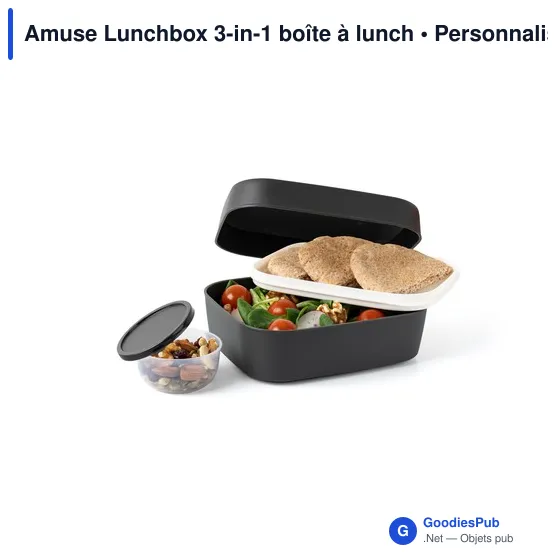Boîte à lunch personnalisable Amuse Lunchbox 3-in-1 avec logo - Image 6