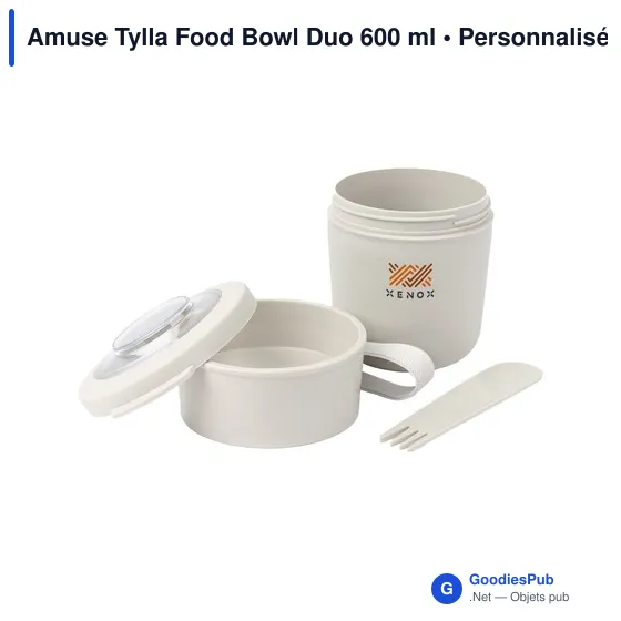 Récipient alimentaire personnalisable Amuse Tylla Food Bowl Duo 600 mlavec logo - Image 2