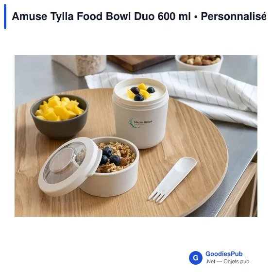Récipient alimentaire personnalisable Amuse Tylla Food Bowl Duo 600 mlavec logo - Image 5