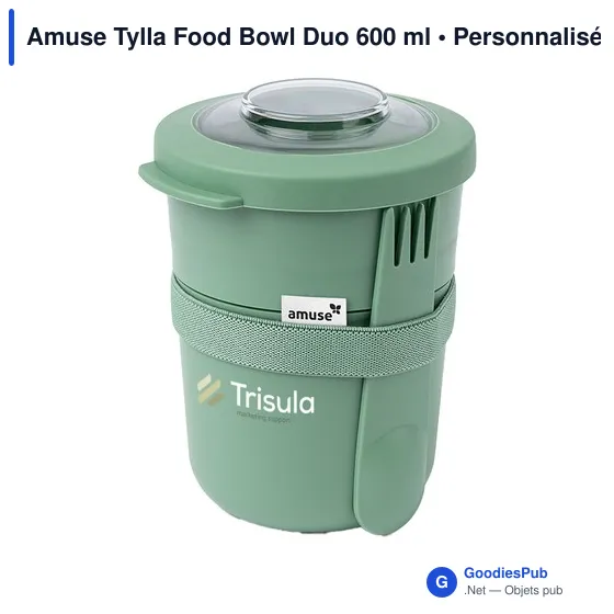 Récipient alimentaire personnalisable Amuse Tylla Food Bowl Duo 600 mlavec logo - Image 6