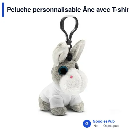 Peluche personnalisable Âne avec T-shirt pour logo | Boe