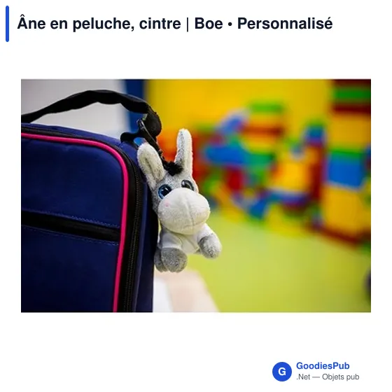 Peluche personnalisable Âne avec T-shirt pour logo | Boe - Image 3