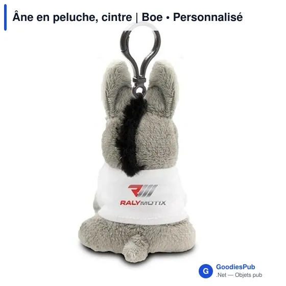 Peluche personnalisable Âne avec T-shirt pour logo | Boe - Image 9