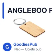 ANGLEBOO Porte-clés rectangulaire bambou - Miniature 1