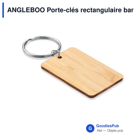 ANGLEBOO Porte-clés rectangulaire bambou