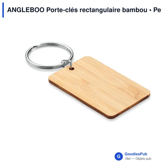 ANGLEBOO Porte-clés rectangulaire bambou - Image 1