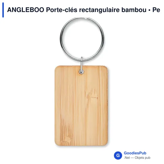 ANGLEBOO Porte-clés rectangulaire bambou - Image 2